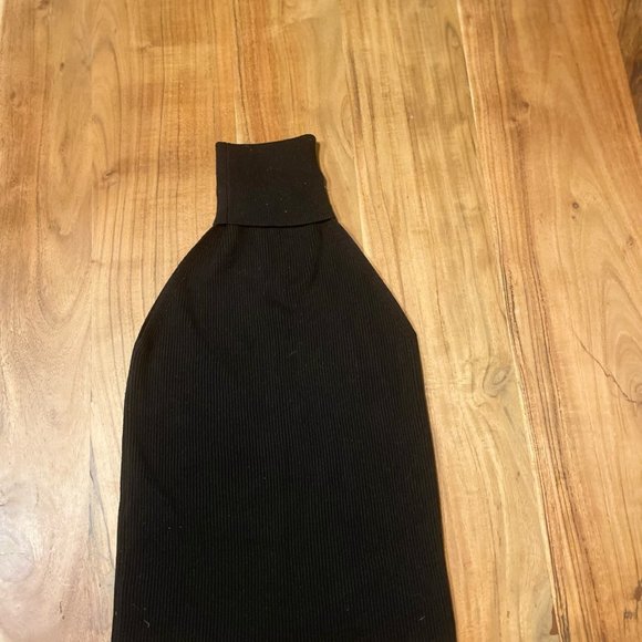 Zara Ribbed Cropped Turtleneck Tank Top Black, Small - Picture 2 of 7
